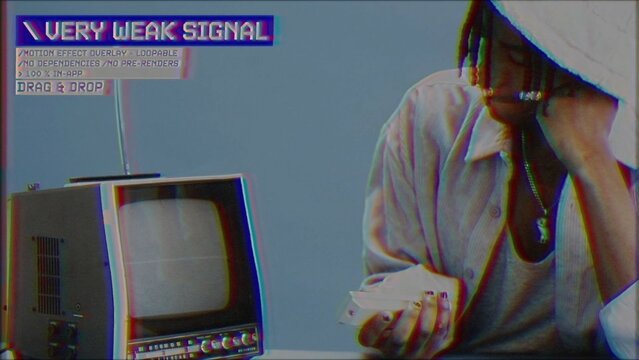 Very Weak Signal Procedural Motion Effect: VHS, VCR, Retro CRT, Old TV Filter