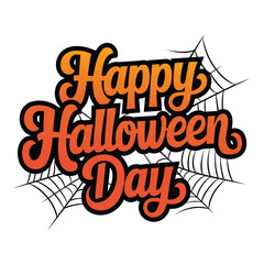 A simple Happy Halloween typography with pumpkin.