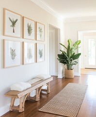 modern corridor with art on wall