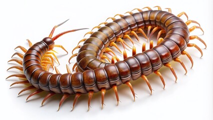Fototapeta premium Detailed Centipede Illustration on a White Background for Educational and Scientific Use