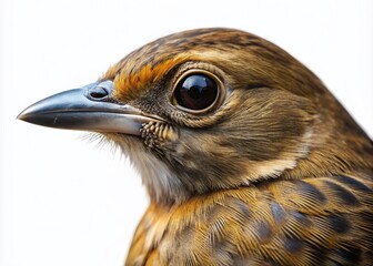 Detailed Close-Up of Bird Scapula Anatomical Structure Isolated on White Background for Study
