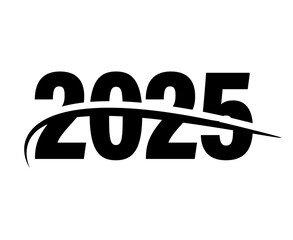 2025 Happy New Year Abstract Back Design Logo Symbol Vector Illustration