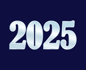 2025 Happy New Year Abstract Blue And Gray Design Logo Symbol Vector Illustration