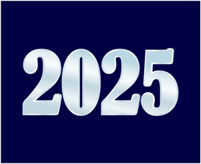 2025 Happy New Year Abstract Blue And Gray Design Logo Symbol Vector Illustration