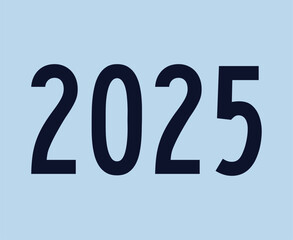 Happy New Year 2025 Abstract Blue Design Logo Symbol Vector Illustration