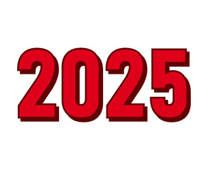 Happy New Year 2025 Abstract Red Design Logo Symbol Vector Illustration