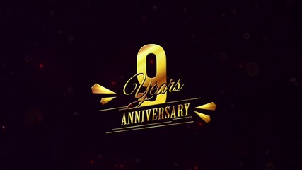 9 Years Anniversary, Happy Anniversary Videos, Happy 9th Anniversary, Typography 9 Years Anniversary Text Animation, 3D 9 Years Anniversary Text Effects For You