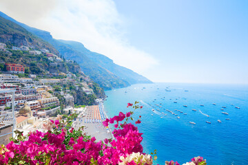 beach of Positano - famous old italian resort, Italy