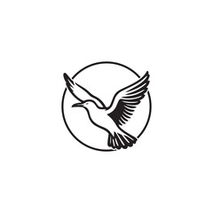Seagul bird logo icon vector