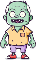 Funny Old Man Zombie Cartoon Illustration