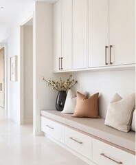 modern corridor interior with cabinets