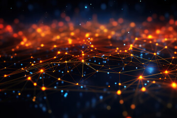 Obraz premium Incredible Abstract visualization of a secure network with connecting nodes