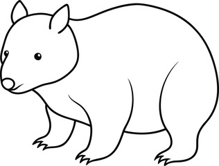 Wombat outline vector and line art illustration design. Wombat vector line icon for Wombaz Day on October 22. Wombat Outline Coloring Page For Kids.