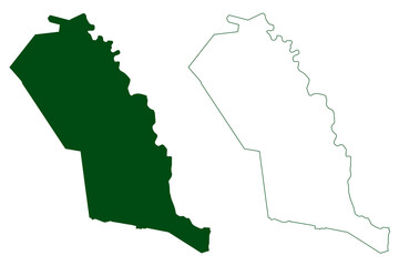 Piedras Negras municipality (Free and Sovereign State of Coahuila de Zaragoza, Mexico, United Mexican States) map vector illustration, scribble sketch Piedras Negras map