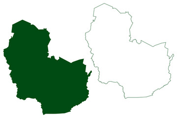 Obraz premium Pueblo Nuevo municipality (Estado Libre y Soberano de Durango, Mexico, United Mexican States) map vector illustration, scribble sketch Pueblo Nuevo map