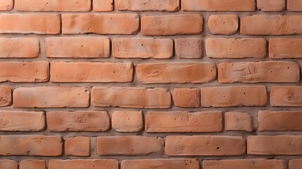 Obraz premium A close-up view of a rustic terracotta brick wall showcasing warm tones and unique textures in natural light