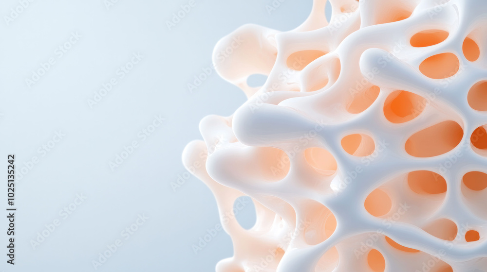 Leinwandbilder Organic microbial structures forming clusters create fascinating visual. intricate design showcases blend of soft curves and openings, evoking sense of wonder and curiosity