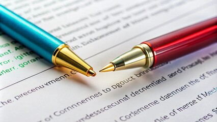 Fototapeta premium Document Signed: Official Agreement on Paper with Signature, Pen, and Legal Stamp for Business Transactions and