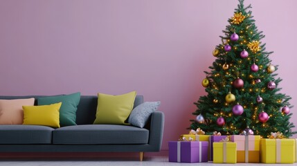 The Colorful Christmas Tree Scene