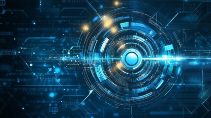 Obraz premium Digital Abstract Technology Background: A 2D Illustration Showcasing Modern Design Elements and Innovative Concepts in a Vibrant and Creative Format