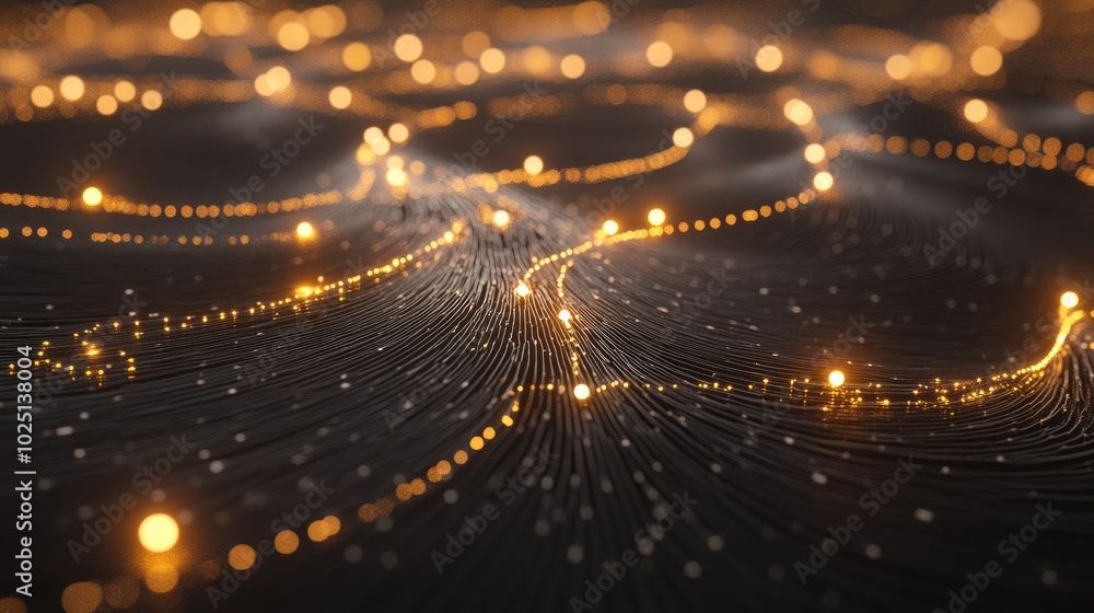Poster a captivating 3d illustration of a network of interconnected devices, symbolizing the flow of inform
