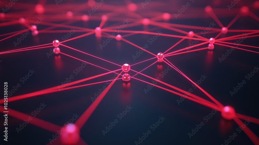 Poster a captivating 3d illustration of a network of interconnected devices, symbolizing the flow of inform