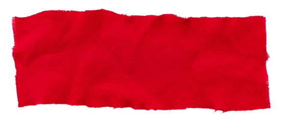 A piece of red satin fabric on a white background. Isolate a crumpled piece of fabric