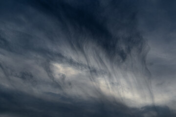 Dark skies with grey rain clouds