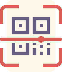 Smartphone scanning qr code with red laser beam for online payment, modern technology concept