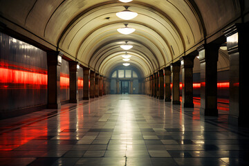 photo of a metro station, metro architecture, public transport