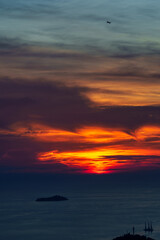 Vivid sunset over the Adriatic Sea