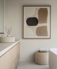 bathroom interior with art