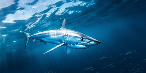 Naklejka premium Majestic Shark Underwater