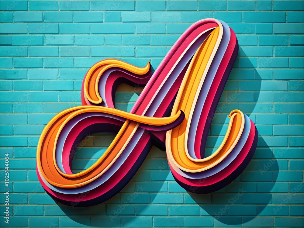 Poster elegant capital a in cursive script for creative design projects and graphic typography needs