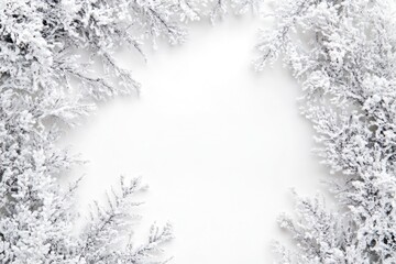 Obraz premium A snow-covered tree stands alone against a white sky, perfect for winter scenery or seasonal decorations