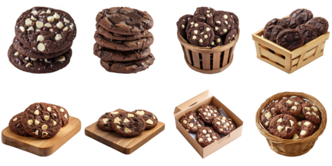 Dark cookie isolated 3d mockup without background using for all purpose.