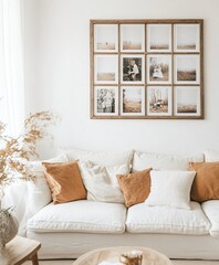 Fototapeta premium modern living room with photo wall