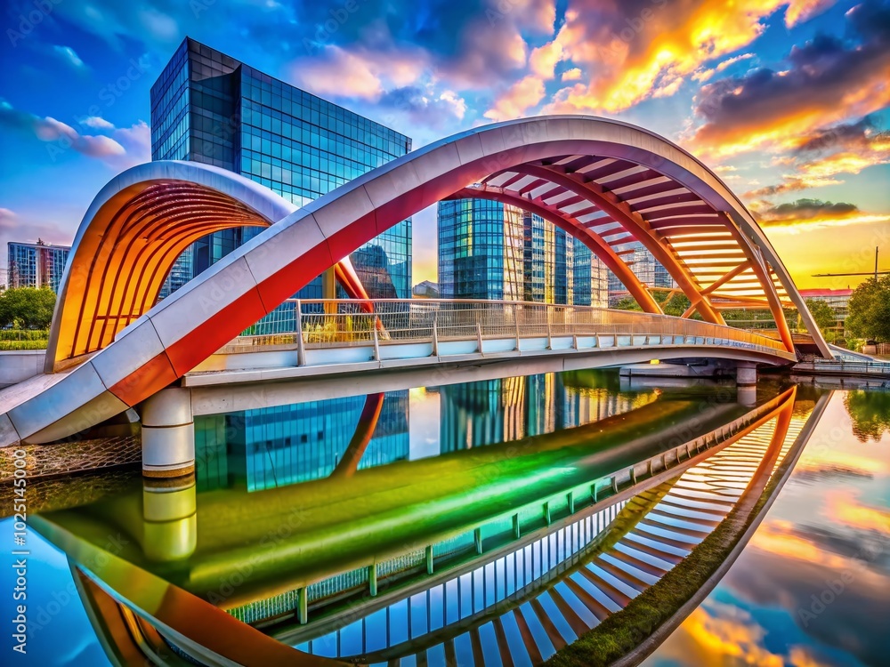 Aufkleber elegant curve shapes in bridge architecture showcasing modern design and structural innovation in ur