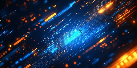 Obraz premium Glowing abstract digital space background with vibrant colors, futuristic light effects, and dynamic lines in the digital universe, new beautiful stock image illustration AI