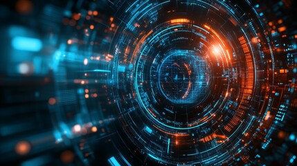 Obraz premium Glowing abstract digital space background with vibrant colors, futuristic light effects, and dynamic lines in the digital universe, new beautiful stock image illustration AI