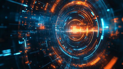 Obraz premium Glowing abstract digital space background with vibrant colors, futuristic light effects, and dynamic lines in the digital universe, new beautiful stock image illustration AI