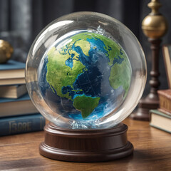 Globe symbol of environmental and preserve earth