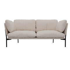 3d render white sofa couch home decor with transparent background