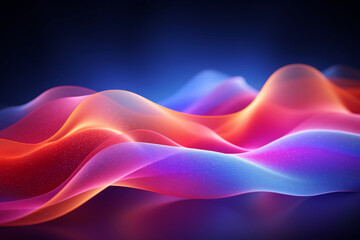 Obraz premium Beautiful abstract wave of light in different colors, in the style of dark pink and dark blue