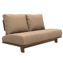 3d render beige sofa couch home decor with transparent background