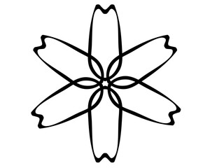 Flower - vector linear picture for coloring or sign. Outline. Abstract flower for logo or pictogram.	