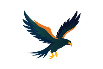 Obraz premium Flying eagle bird vector art illustration.