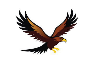 Obraz premium Flying eagle bird vector art illustration.