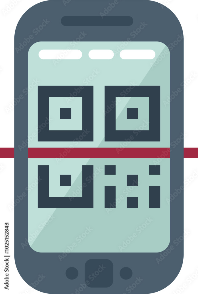 Poster smartphone is scanning a qr code displayed on a screen for making a secure online payment