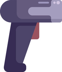 Simple icon of a barcode scanner scanning a barcode, in a flat design style